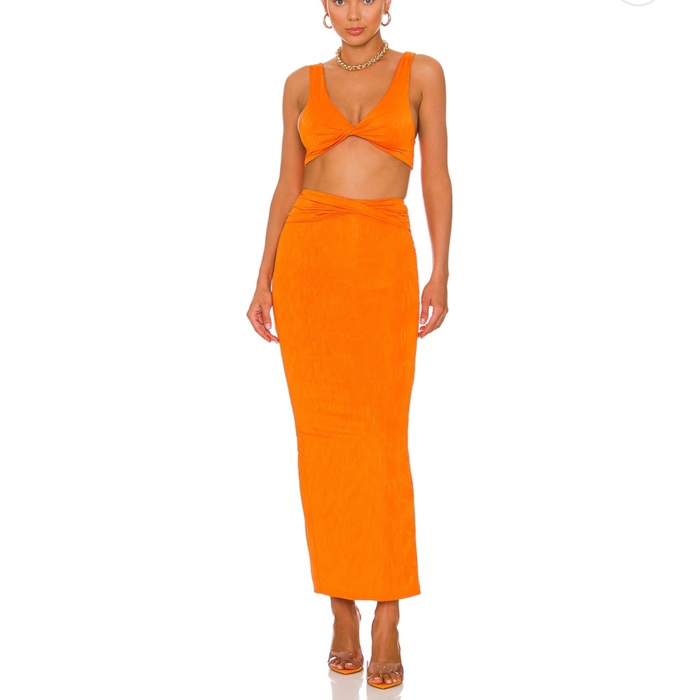 Joana Maxi Skirt Set in Tangerine